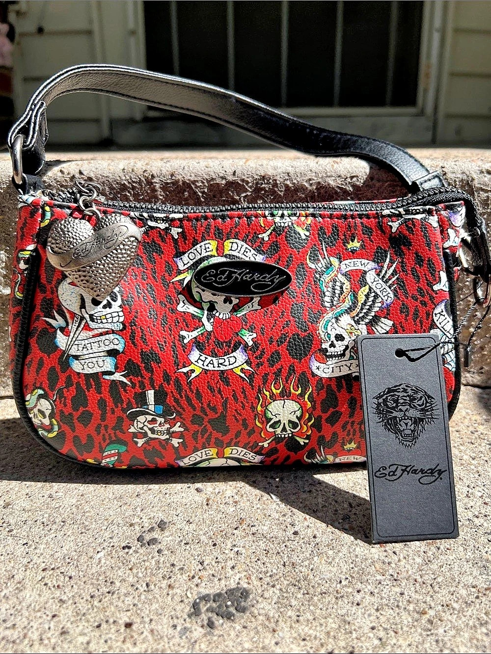 Ed Hardy Women's Red & Black Shoulder Bag NWT